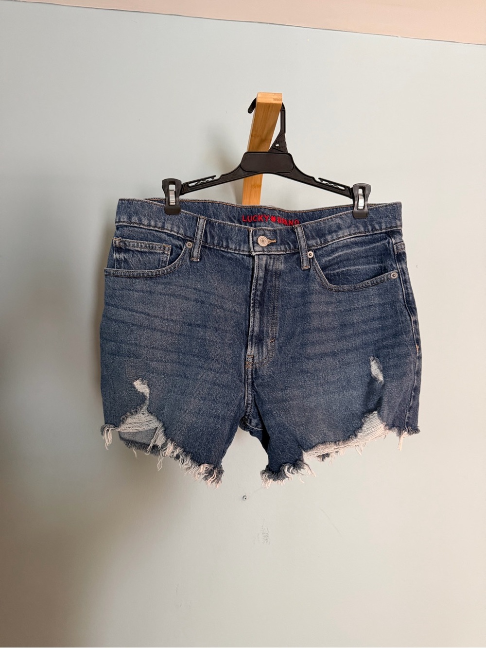 Lucky Brand Distressed Dark Blue Denim Cutoff Shorts